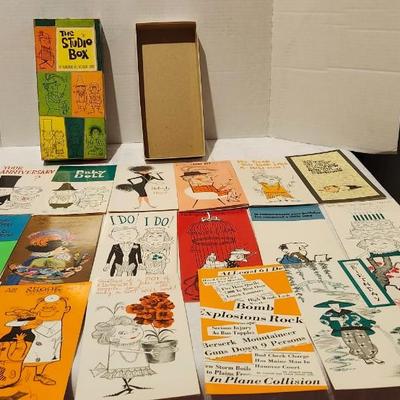 Vintage Greeting Cards Boxed The Studio Box Funny Designs Studio Card by Sunshine Made in USA