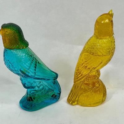 Colorful Parrot Glass Bottles Avon perfume included