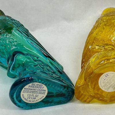 Colorful Parrot Glass Bottles Avon perfume included