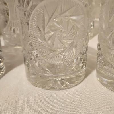 Vintage Uranium Green & Etched Depression Glass Ice Bucket and crystal cocktail glasses