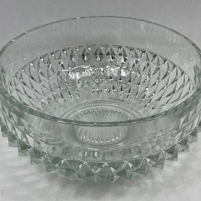 Large Clear Pressed Glass Bowl