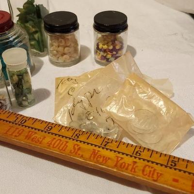 Vintage bottles and Jewelry making supplies