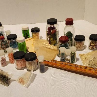 Vintage bottles and Jewelry making supplies