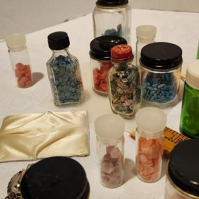 Vintage bottles and Jewelry making supplies