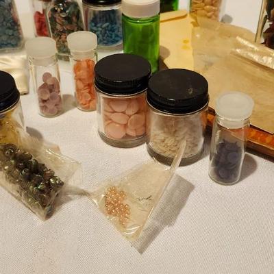 Vintage bottles and Jewelry making supplies