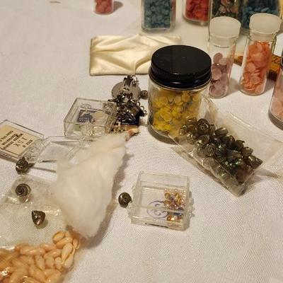 Vintage bottles and Jewelry making supplies