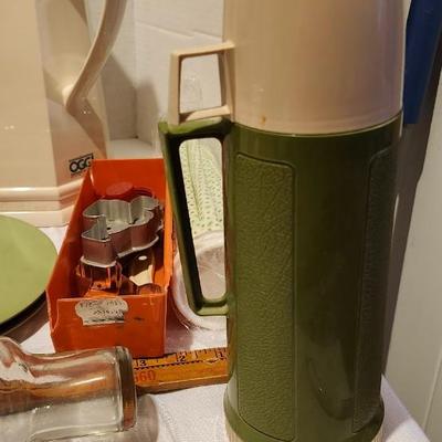 Kitchen Lot , some vintage including glass rolling pin