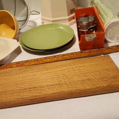 Kitchen Lot , some vintage including glass rolling pin