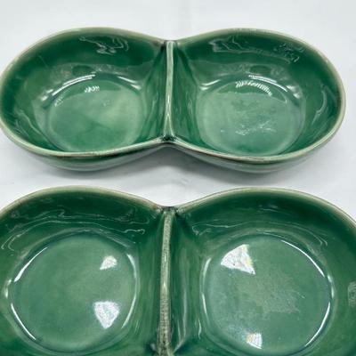 Pair of 214 West Divided Split Dish Bowls