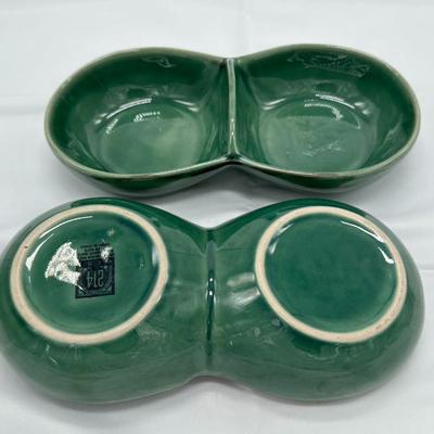 Pair of 214 West Divided Split Dish Bowls