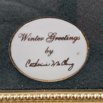 Lenox Winter Greetings Cardinals Holly Red Bow Catherine McClung Signed 571/9500