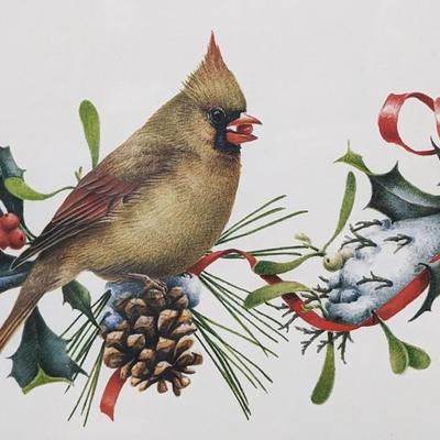 Lenox Winter Greetings Cardinals Holly Red Bow Catherine McClung Signed 571/9500