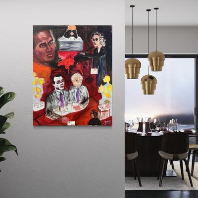 104 Original Oil Painting "OJ Simpson Trial" by Ellen Into