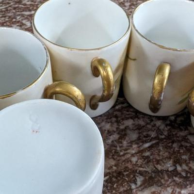Vintage E. Duffourc Favorite Bavaria 3101 22 Espresso Cup Saucer Set of 6 with Plate one cup repaired