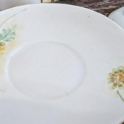 Vintage E. Duffourc Favorite Bavaria 3101 22 Espresso Cup Saucer Set of 6 with Plate one cup repaired