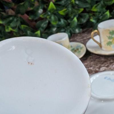 Vintage E. Duffourc Favorite Bavaria 3101 22 Espresso Cup Saucer Set of 6 with Plate one cup repaired