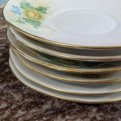 Vintage E. Duffourc Favorite Bavaria 3101 22 Espresso Cup Saucer Set of 6 with Plate one cup repaired