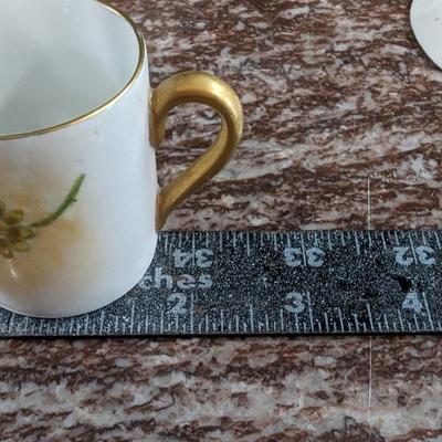 Vintage E. Duffourc Favorite Bavaria 3101 22 Espresso Cup Saucer Set of 6 with Plate one cup repaired