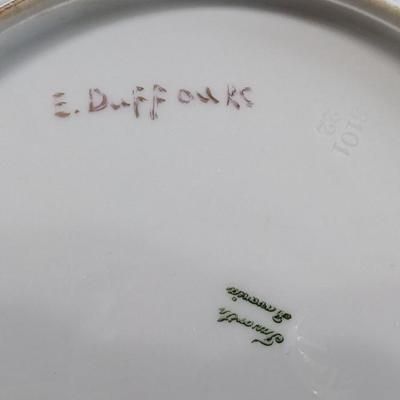 Vintage E. Duffourc Favorite Bavaria 3101 22 Espresso Cup Saucer Set of 6 with Plate one cup repaired