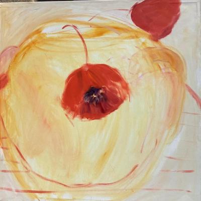 109 Original Oil "Poppies in the Yellow Vase" by Ellen Into
