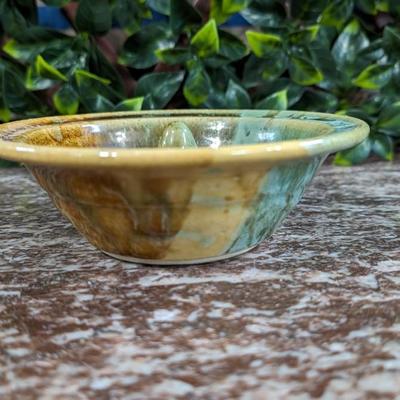Glazed Apple Baker Bowl Ring Holder Fired Pottery 2010 Judy Jones