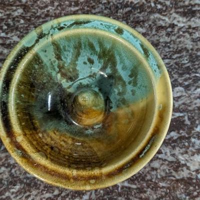 Glazed Apple Baker Bowl Ring Holder Fired Pottery 2010 Judy Jones