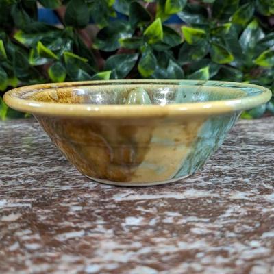 Glazed Apple Baker Bowl Ring Holder Fired Pottery 2010 Judy Jones