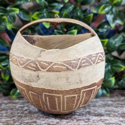 Vintage Gourd Art with Handle