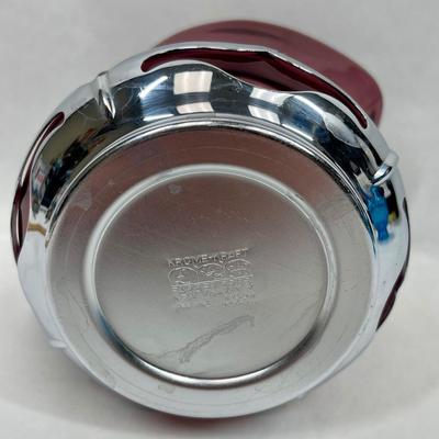 Art Deco Glass & Silver Farber Bros Amethyst Purple Bro Kraft