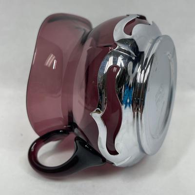 Art Deco Glass & Silver Farber Bros Amethyst Purple Bro Kraft
