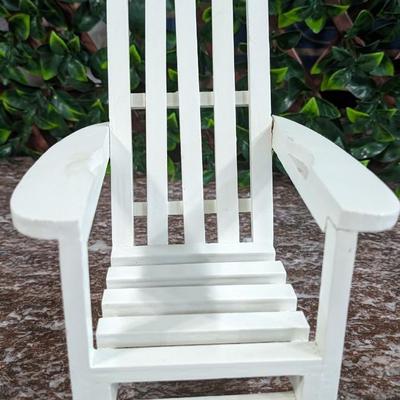Vintage Doll Adirondack Chair Wooden White