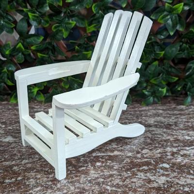Vintage Doll Adirondack Chair Wooden White