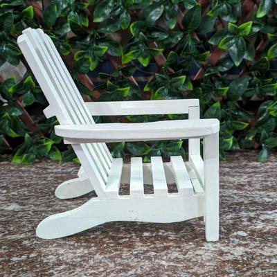 Vintage Doll Adirondack Chair Wooden White