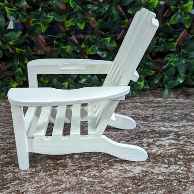 Vintage Doll Adirondack Chair Wooden White