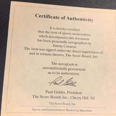 Jimmie Conners Autograph 1/1000 w/ COA