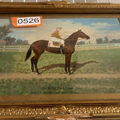 Kimesha Thoroughbred Antique Oil On Board Gold Gilt Frame