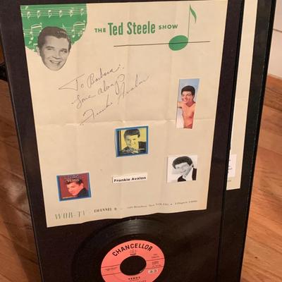 Frankie Avalon Autograph & Vintage 45 Framed