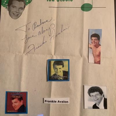Frankie Avalon Autograph & Vintage 45 Framed