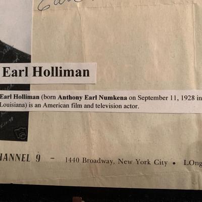 Earl Holliman Film & Tv Actor Autograph