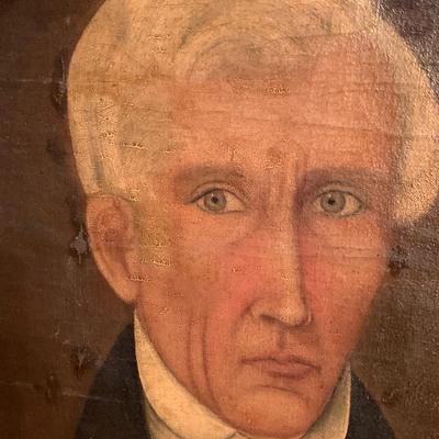 Early Oil On Canvas Portrait Framed