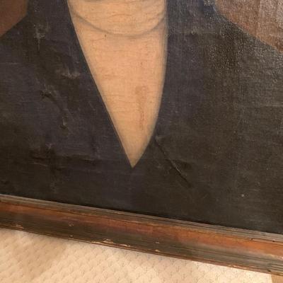 Early Oil On Canvas Portrait Framed