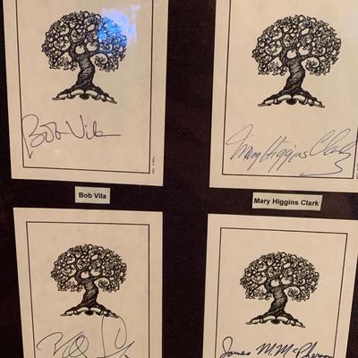 Authors Book Plate Autograph Collection Tudrow John Madden Dan Rather Mary Higgins Clark +++