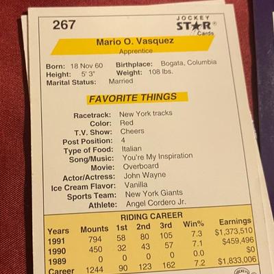 Vintage Jockey Star Cards