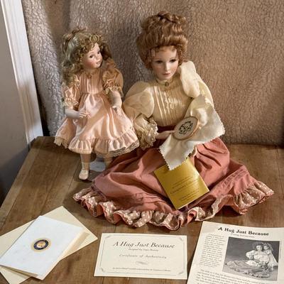 A Hug Just Because" mother/daughter porcelain dolls. This is an adorable pair. Comes with Certificate of Authenticity and limited...