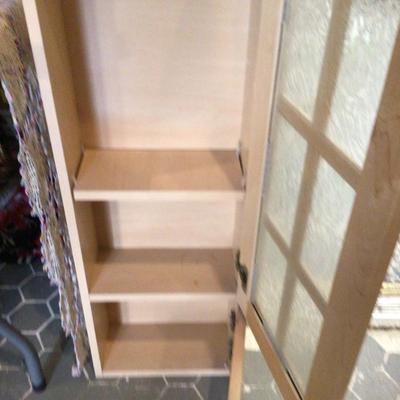 Blonde Cabinet With Frosted Glass Front