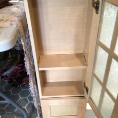 Blonde Cabinet With Frosted Glass Front
