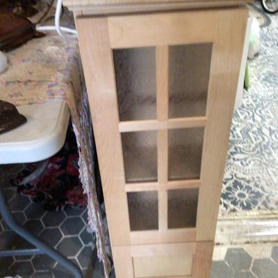 Blonde Cabinet With Frosted Glass Front
