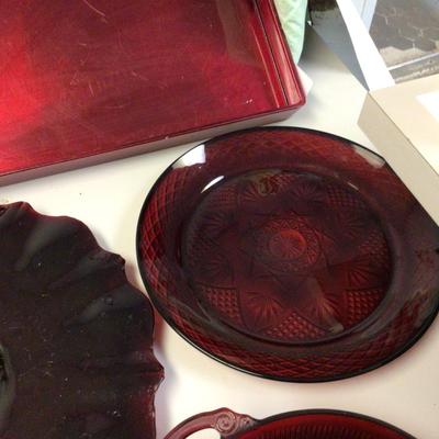Red Glassware Lot