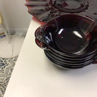 Red Glassware Lot