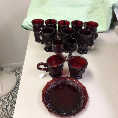 Avon Ruby Red Cape Cod Dishes